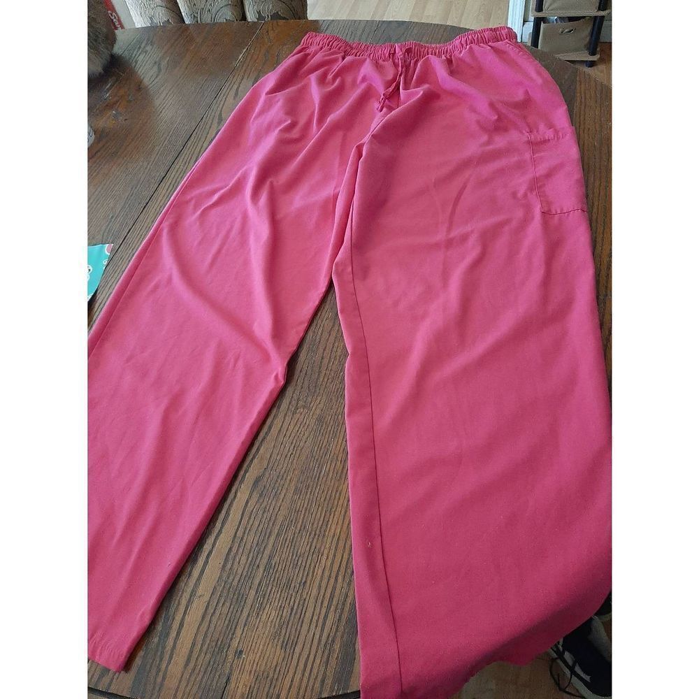 3X Samantha Mara Pink Scrub Pants Bottoms Elastic Drawstring Waist W Pockets